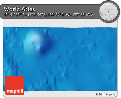 Physical 3D Map of the Area around 13° 24' 15" S, 158° 1' 30" W