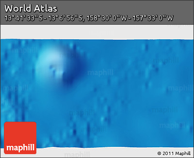 Physical 3D Map of the Area around 13° 24' 15" S, 158° 1' 30" W