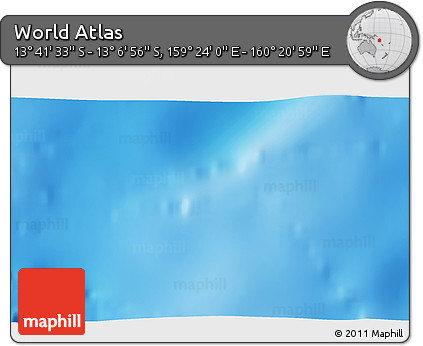 Shaded Relief 3D Map of the Area around 13° 24' 15" S, 159° 52' 30" E