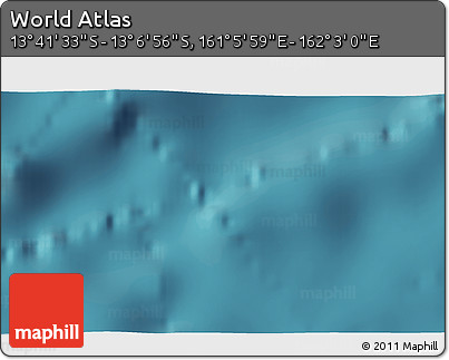 Satellite 3D Map of the Area around 13° 24' 15" S, 161° 34' 29" E