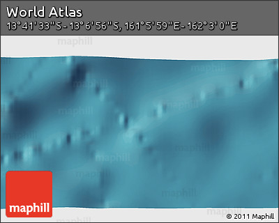 Satellite 3D Map of the Area around 13° 24' 15" S, 161° 34' 29" E