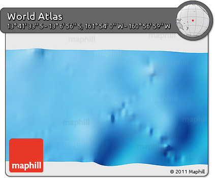 Physical 3D Map of the Area around 13° 24' 15" S, 161° 25' 30" W