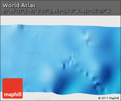 Physical 3D Map of the Area around 13° 24' 15" S, 161° 25' 30" W