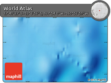 Physical Map of the Area around 13° 24' 15" S, 161° 25' 30" W