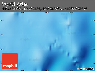 Physical Map of the Area around 13° 24' 15" S, 161° 25' 30" W