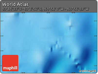 Physical Map of the Area around 13° 24' 15" S, 161° 25' 30" W