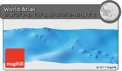Physical Panoramic Map of the Area around 13° 24' 15" S, 162° 25' 30" E