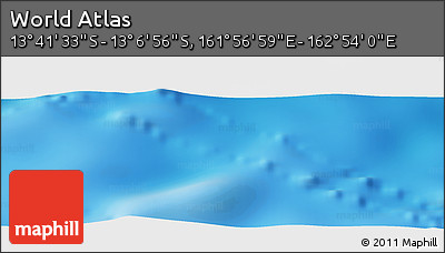 Physical Panoramic Map of the Area around 13° 24' 15" S, 162° 25' 30" E