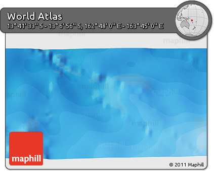 Political 3D Map of the Area around 13° 24' 15" S, 163° 16' 30" E