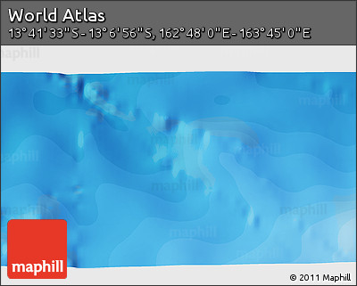 Political 3D Map of the Area around 13° 24' 15" S, 163° 16' 30" E