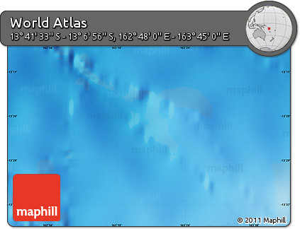 Physical Map of the Area around 13° 24' 15" S, 163° 16' 30" E