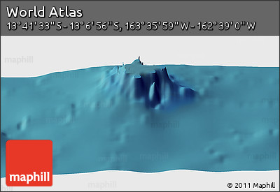 Satellite Panoramic Map of the Area around 13° 24' 15" S, 163° 7' 30" W