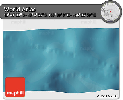 Satellite 3D Map of the Area around 13° 24' 15" S, 164° 7' 30" E