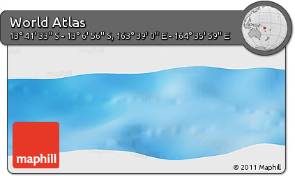 Shaded Relief Panoramic Map of the Area around 13° 24' 15" S, 164° 7' 30" E