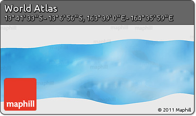 Shaded Relief Panoramic Map of the Area around 13° 24' 15" S, 164° 7' 30" E