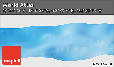 Shaded Relief Panoramic Map of the Area around 13° 24' 15" S, 164° 7' 30" E