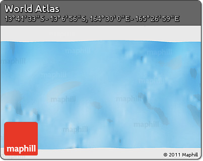 Physical 3D Map of the Area around 13° 24' 15" S, 164° 58' 29" E