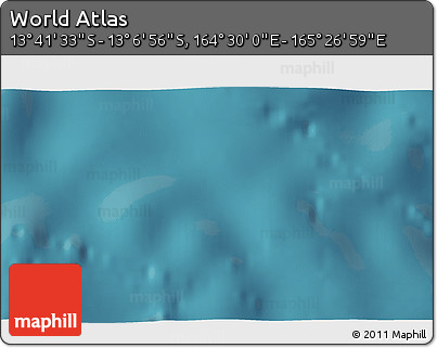 Satellite 3D Map of the Area around 13° 24' 15" S, 164° 58' 29" E