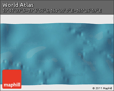 Satellite 3D Map of the Area around 13° 24' 15" S, 164° 58' 29" E