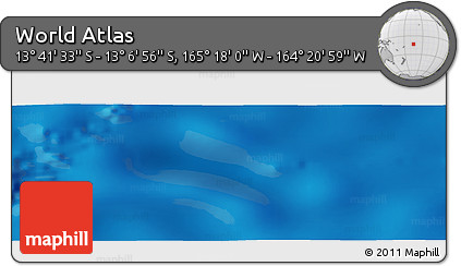 Physical Panoramic Map of the Area around 13° 24' 15" S, 164° 49' 29" W