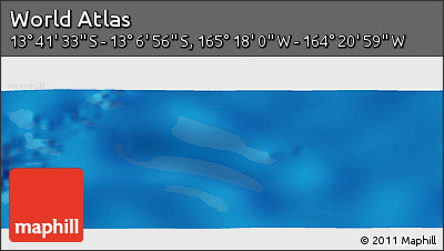 Physical Panoramic Map of the Area around 13° 24' 15" S, 164° 49' 29" W
