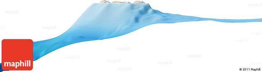 Shaded Relief Horizon Map of the Area around 13° 24' 15" S, 166° 40' 30" E