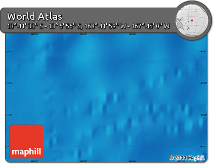 Shaded Relief Map of the Area around 13° 24' 15" S, 168° 13' 29" W