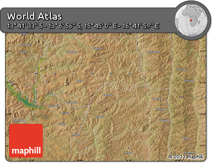 Satellite Map of the Area around 13° 24' 15" S, 16° 13' 30" E