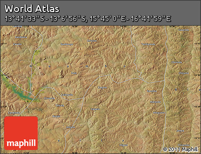 Satellite Map of the Area around 13° 24' 15" S, 16° 13' 30" E
