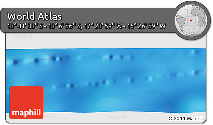 Physical Panoramic Map of the Area around 13° 24' 15" S, 16° 55' 29" W