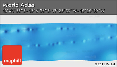 Physical Panoramic Map of the Area around 13° 24' 15" S, 16° 55' 29" W