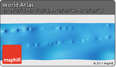 Physical Panoramic Map of the Area around 13° 24' 15" S, 16° 55' 29" W