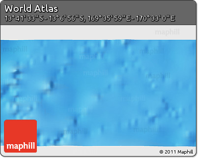 Physical 3D Map of the Area around 13° 24' 15" S, 170° 4' 29" E