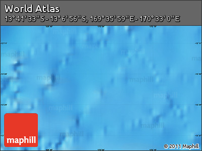 Physical Map of the Area around 13° 24' 15" S, 170° 4' 29" E