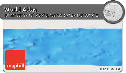 Physical Panoramic Map of the Area around 13° 24' 15" S, 170° 4' 29" E