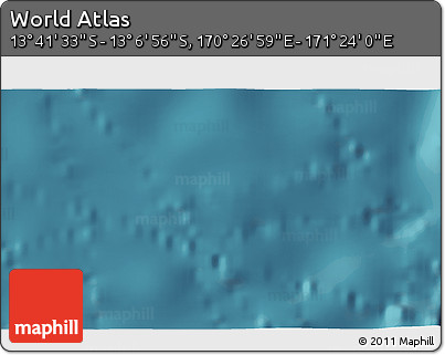 Satellite 3D Map of the Area around 13° 24' 15" S, 170° 55' 30" E