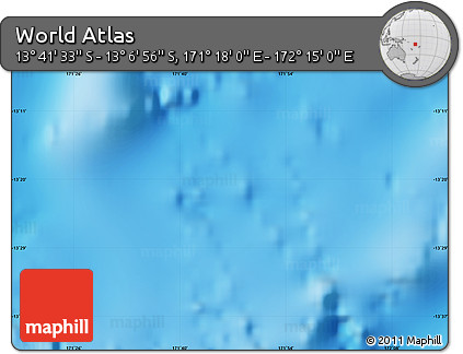 Physical Map of the Area around 13° 24' 15" S, 171° 46' 30" E