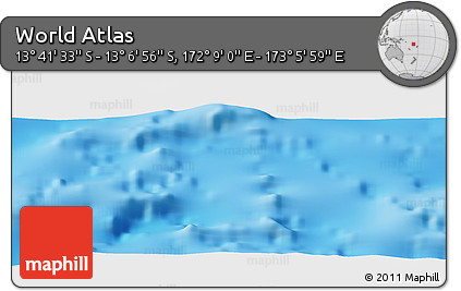 Physical Panoramic Map of the Area around 13° 24' 15" S, 172° 37' 30" E