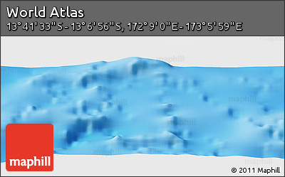 Physical Panoramic Map of the Area around 13° 24' 15" S, 172° 37' 30" E