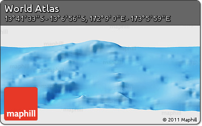 Physical Panoramic Map of the Area around 13° 24' 15" S, 172° 37' 30" E