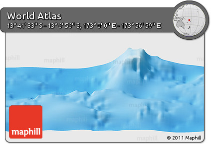 Physical Panoramic Map of the Area around 13° 24' 15" S, 173° 28' 29" E