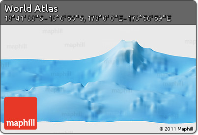 Physical Panoramic Map of the Area around 13° 24' 15" S, 173° 28' 29" E