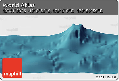 Satellite Panoramic Map of the Area around 13° 24' 15" S, 173° 28' 29" E