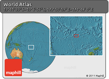 Satellite Location Map of the Area around 13° 24' 15" S, 174° 19' 29" E