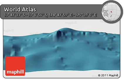 Satellite Panoramic Map of the Area around 13° 24' 15" S, 175° 10' 30" E