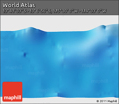 Shaded Relief 3D Map of the Area around 13° 24' 15" S, 175° 1' 30" W