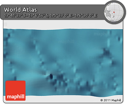 Satellite 3D Map of the Area around 13° 24' 15" S, 176° 1' 30" E