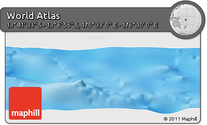 Physical Panoramic Map of the Area around 13° 24' 15" S, 176° 1' 30" E