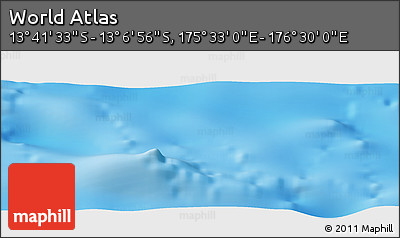 Physical Panoramic Map of the Area around 13° 24' 15" S, 176° 1' 30" E