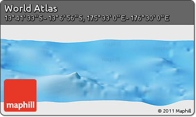 Physical Panoramic Map of the Area around 13° 24' 15" S, 176° 1' 30" E